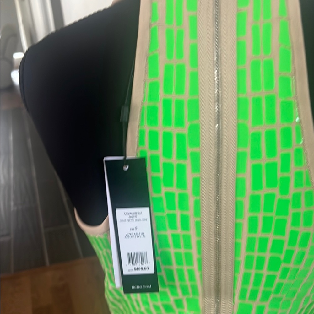 BCBGMAXAZRIA Green Sequin Halter Dress. Sz Small - Picture 6 of 9